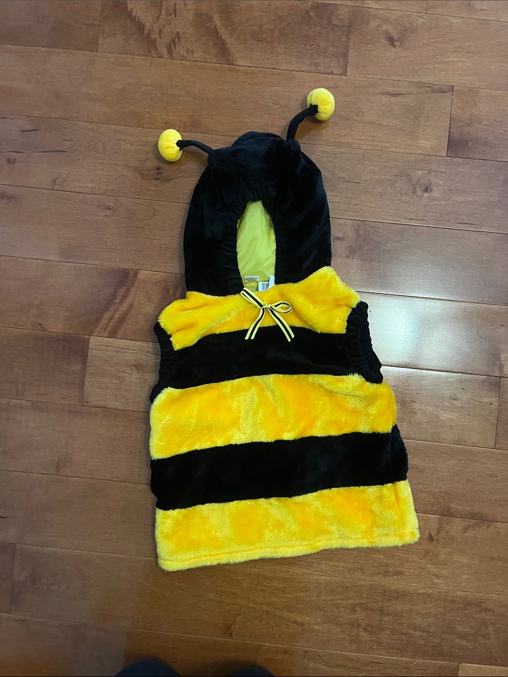 Kids Bumblebee Costume Vest with Hood - Yellow & Black- cute stinger on the back